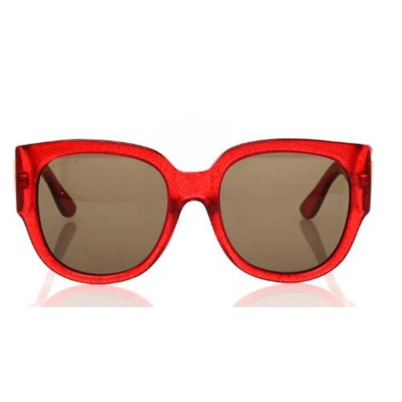 Gucci Glitter Round Frame Sunglasses GG0142SA Red - Picture 2 of 11